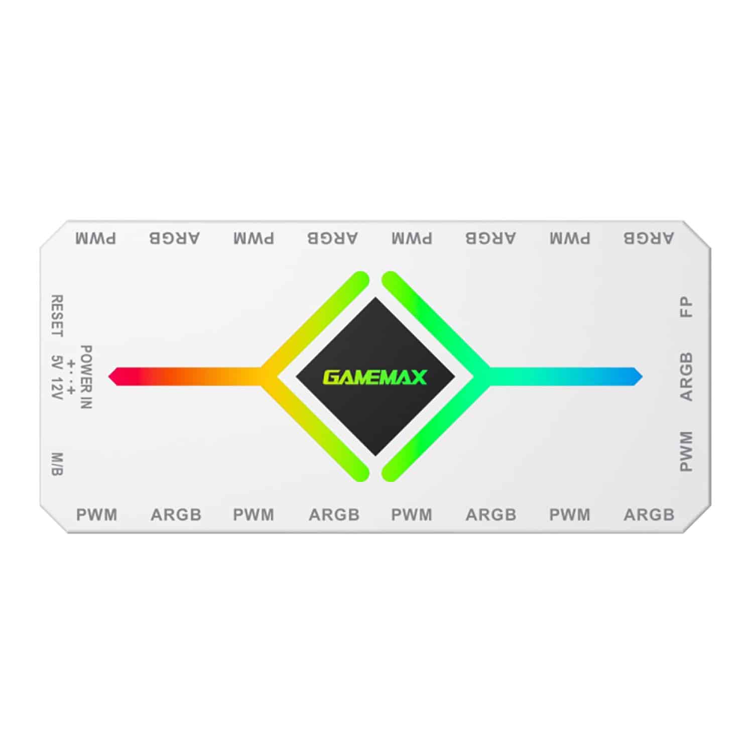 ARGB-PWM-V4-White-6-1500x1500 کنترلر نورپردازی/فن GameMax ARGB PWM V4.0 - White - تصویر 1