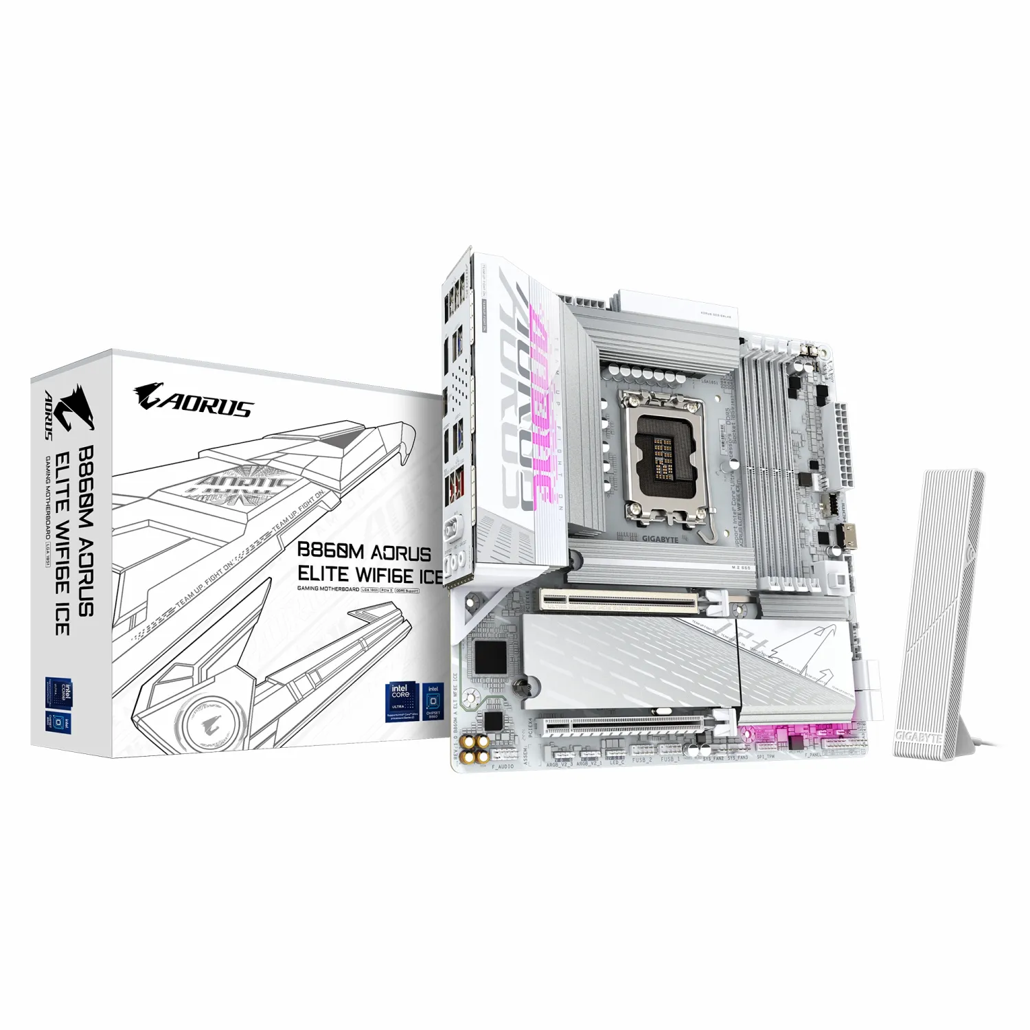 B860M-AORUS-ELITE-WIFI6E-ICE-1-1500x1500 مادربرد GIGABYTE B860M AORUS ELITE WIFI6E ICE - تصویر 1
