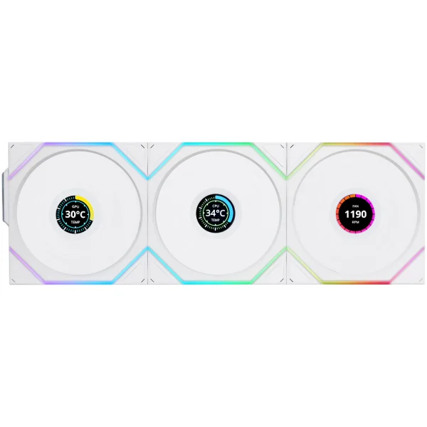 فن کیس Lian Li UNI Fan TL120 LCD Reverse Blade Wireless - 3 in 1 - White