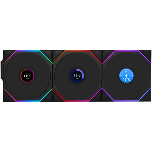 فن کیس Lian Li UNI Fan TL120 LCD Wireless - 3 in 1 - Black