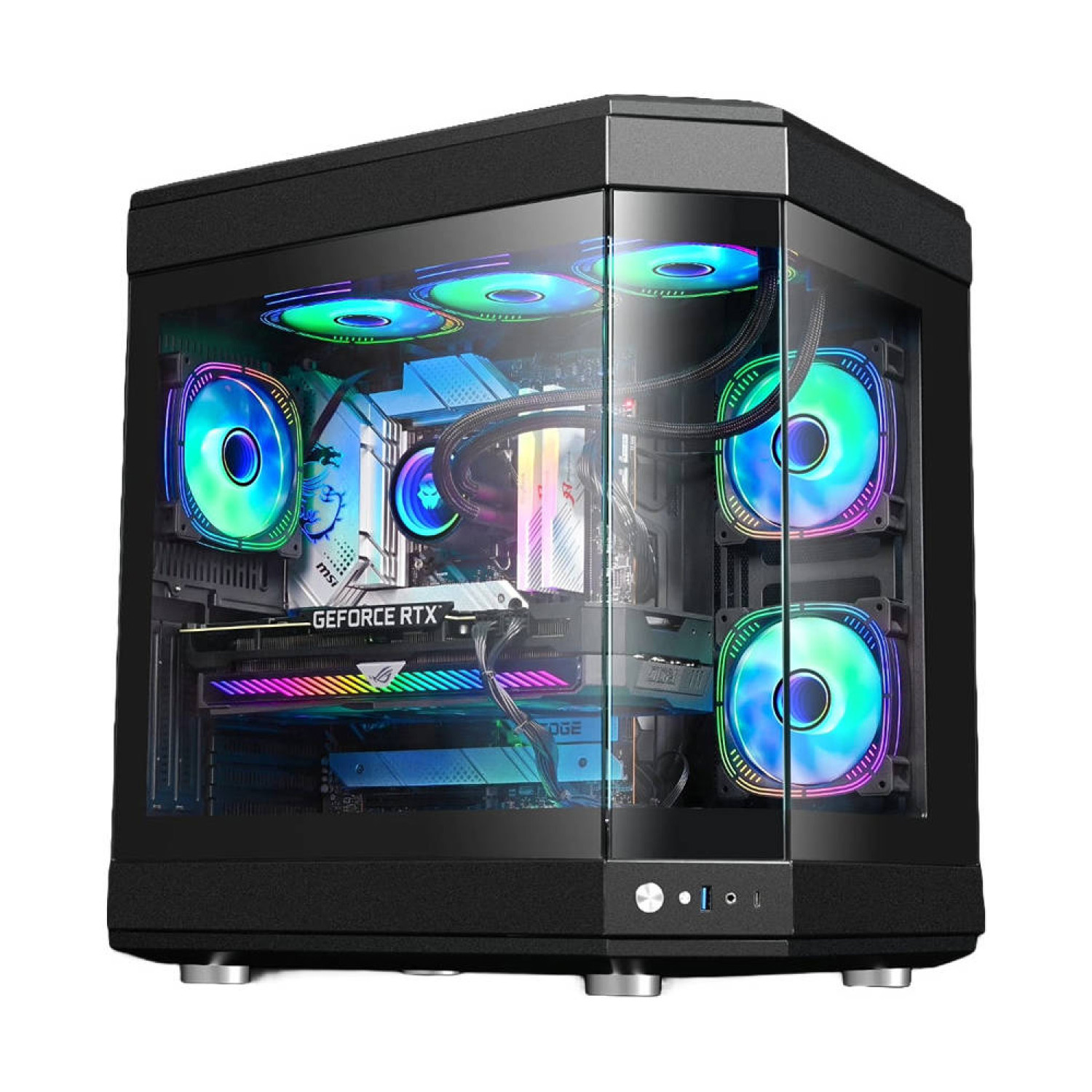 WJ-Coolman-Y40-6F-Black-1-1500x1500 کیس WJ Coolman Y40 6F UNI - Black - تصویر 1