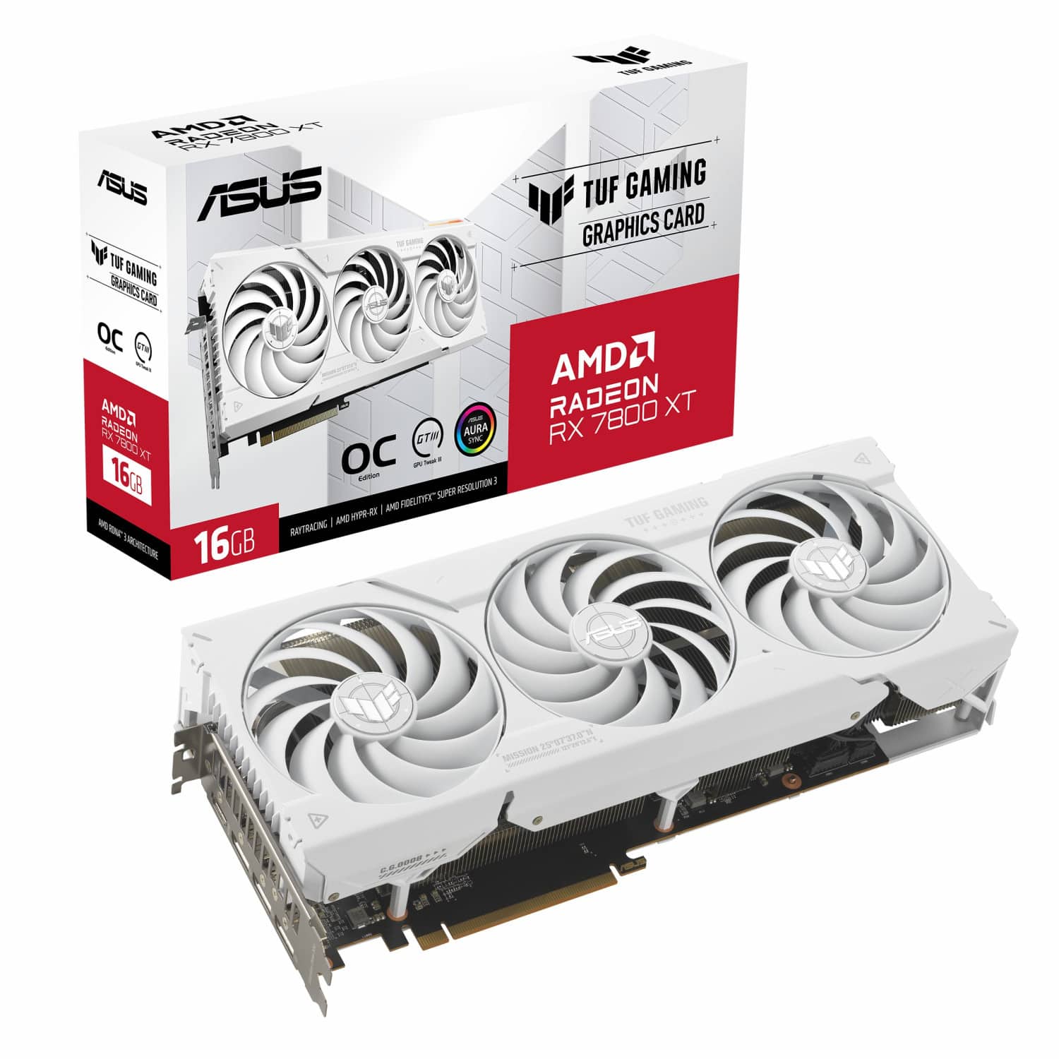 asus-tuf-gaming-rx-7800xt-o16g-white-1-1500x1500 کارت گرافیک ASUS TUF GAMING Radeon RX 7800 XT O16G - White - تصویر 1