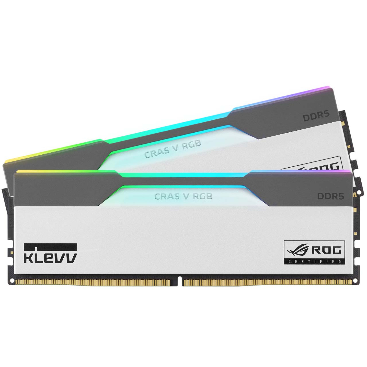 رم KLEVV Cras V RGB ROG Certified 32GB Dual 6200MHz CL32 – White_68fe0caac7376.jpeg رم KLEVV Cras V RGB ROG Certified 32GB Dual 6200MHz CL32 - White - تصویر 1