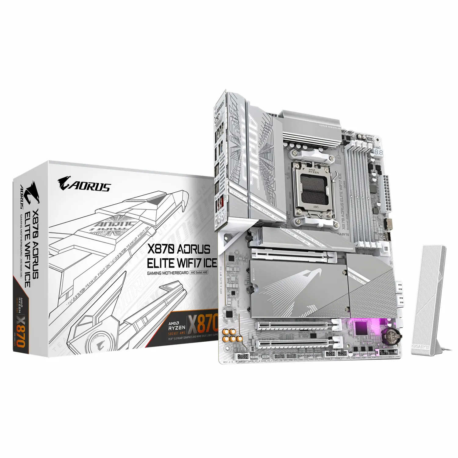مادربرد GIGABYTE X870E AORUS ELITE WIFI7 ICE_68ffb6b185f59.webp مادربرد GIGABYTE X870E AORUS ELITE WIFI7 ICE - تصویر 1