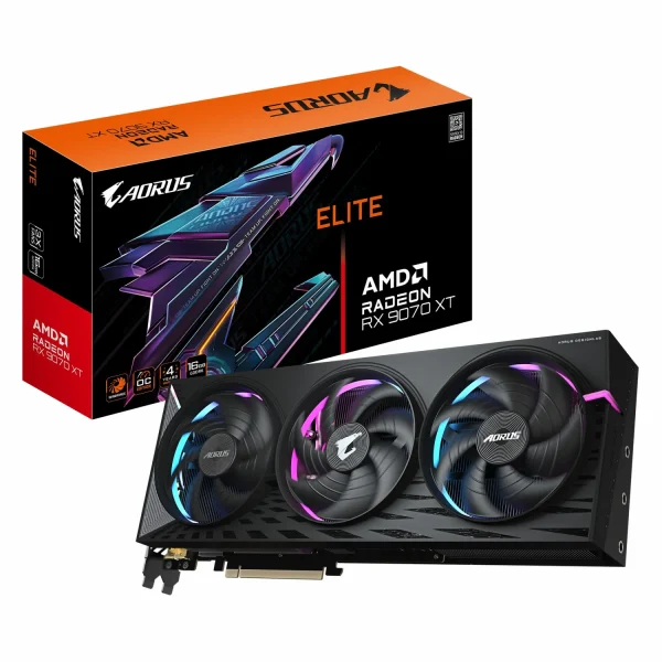 کارت گرافیک GIGABYTE AORUS RX 9070 XT Elite OC 16G