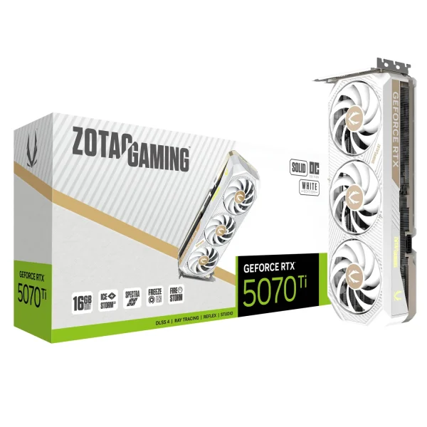 کارت گرافیک Zotac RTX 5070 Ti Solid Core OC 16GB White Edition