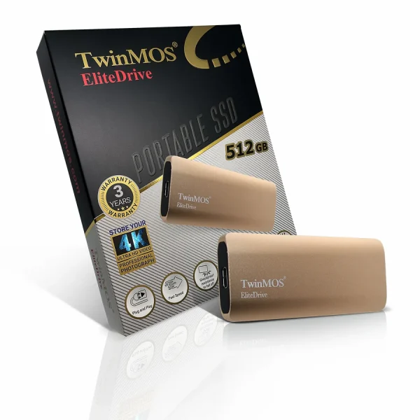 حافظه اس اس دی اکسترنال TwinMOS EliteDrive 512GB - Rose Gold