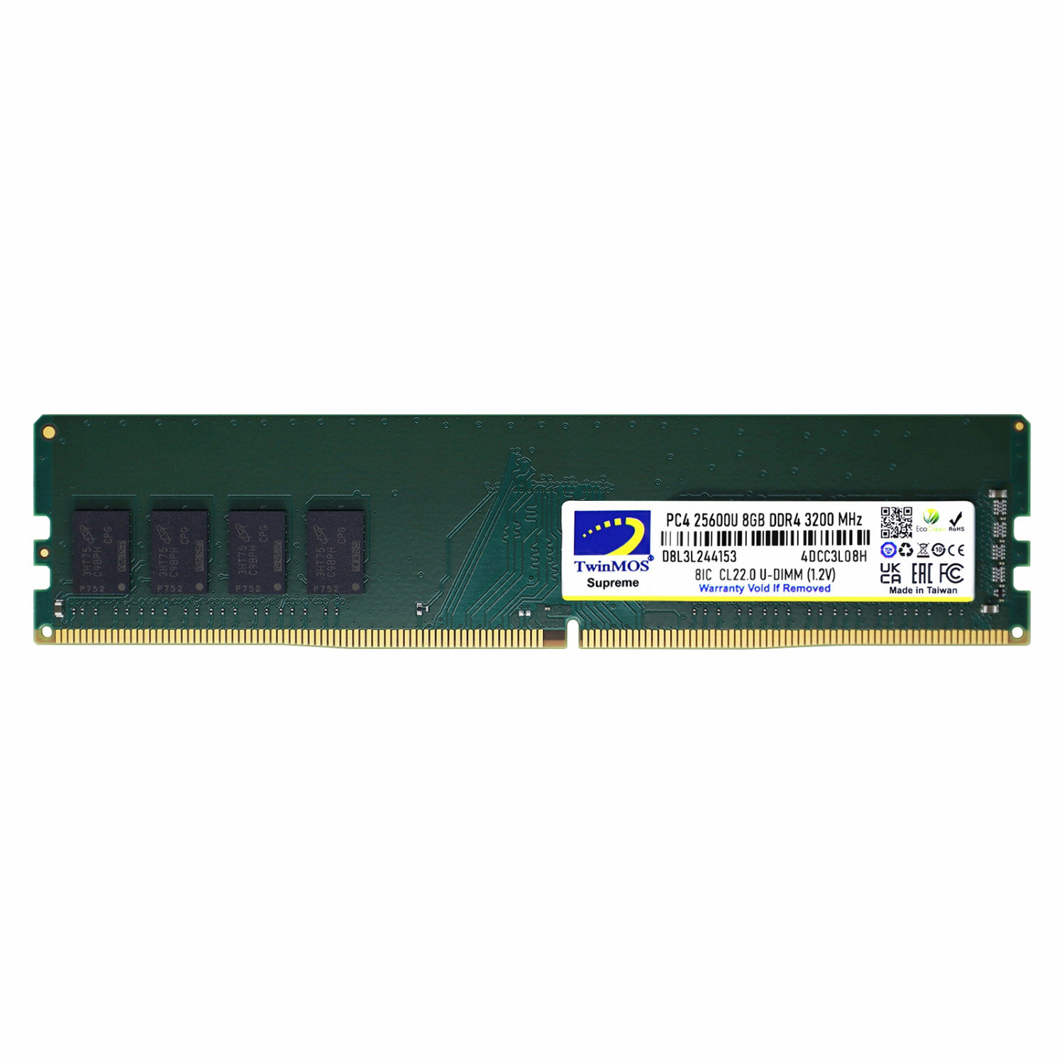 رم TwinMOS DDR4 U-DIMM 8GB Single 3200MHz CL22_6912f40a21383.jpeg رم TwinMOS DDR4 U-DIMM 8GB Single 3200MHz CL22 - تصویر 1