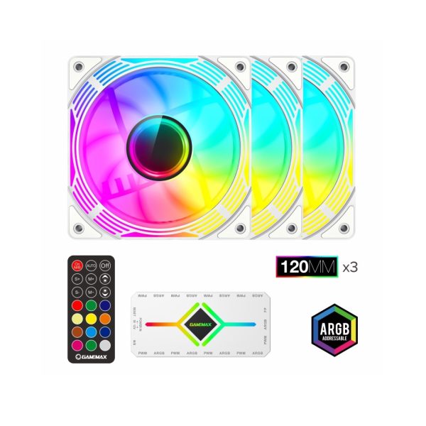 فن کیس GameMax KF300 - White - 3 in 1