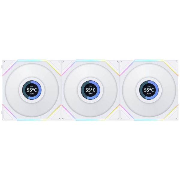 فن کیس Lian Li UNI Fan TL120 LCD Reverse Blade - 3 in 1 - White