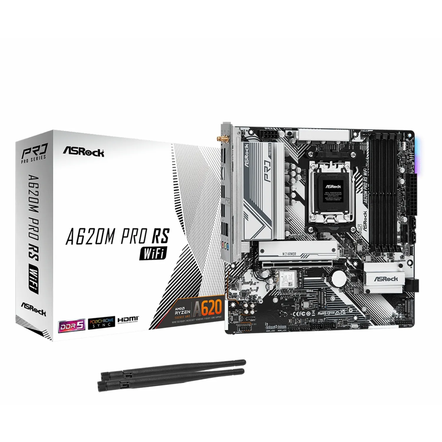 مادربرد ASRock A620M Pro RS WiFi_6910cf13e6209.webp مادربرد ASRock A620M Pro RS WiFi - تصویر 1