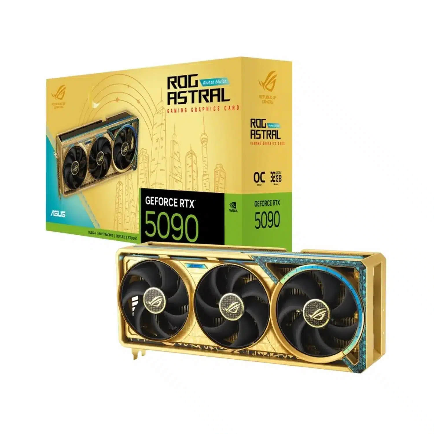 کارت گرافیک ASUS ROG Astral RTX 5090 Dhahab OC 32G_691991088984f.webp کارت گرافیک ASUS ROG Astral RTX 5090 Dhahab OC 32G - تصویر 1