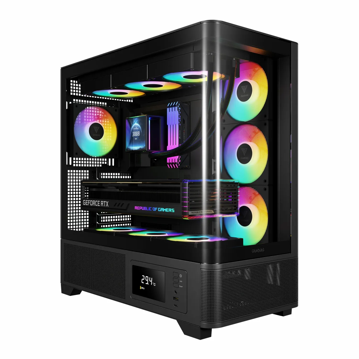 کیس Gamdias Atlas P2 CG – Black_6918583fadb16.webp کیس Gamdias Atlas P2 CG - Black - تصویر 1